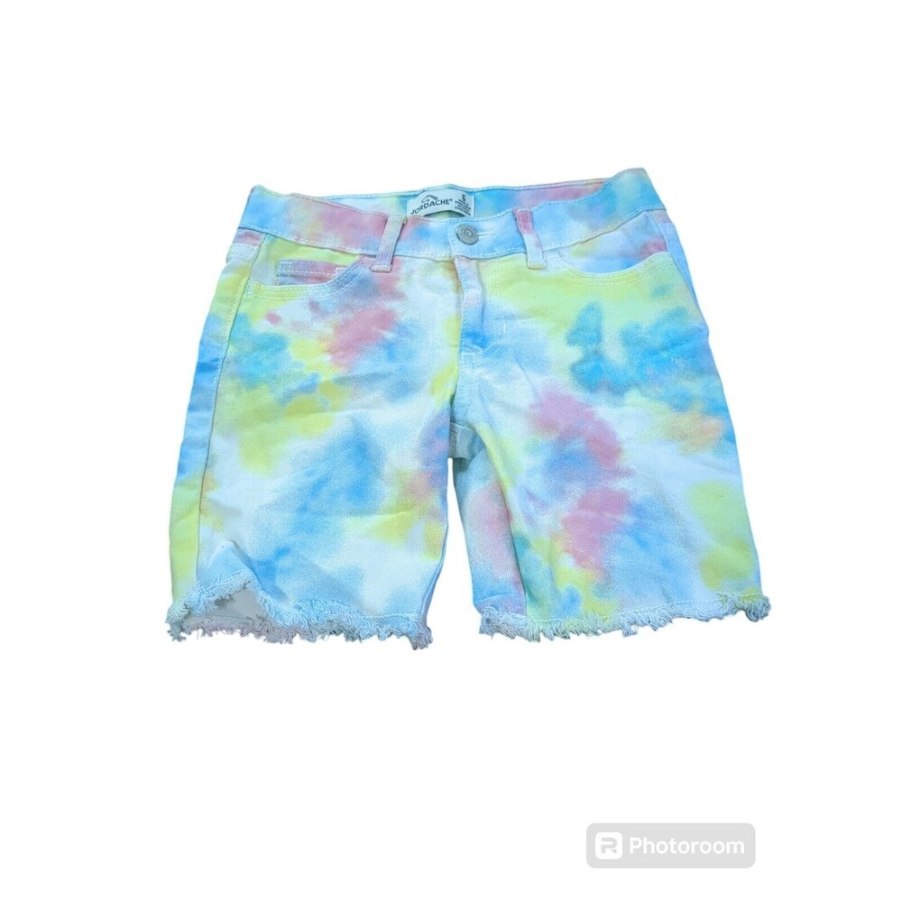 Cute Jordache Girls Tie-Dye Wash Denim Jean Shorts Sz 6